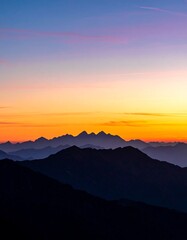 Fototapeta premium Sunrise over mountain range