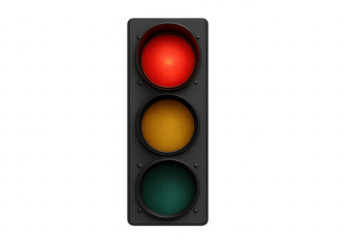 Traffic light showing red signal for stopping