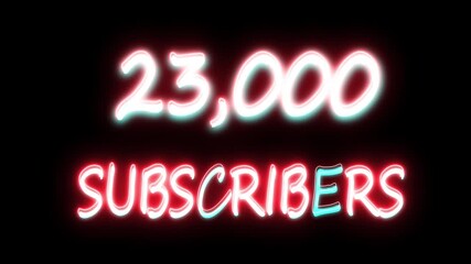  23,000 subscribers social media Quick count of subscribers 23k Facebook subscribers red bokeh celebrating, celebration, cheerful, community,   motion view with Alpha channel.. 