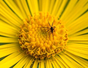 Close-up of a yellow flower with an insect