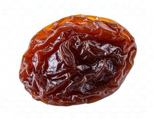 Close-up of a dried raisin