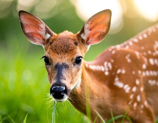 Close-up of a young deer in a meadow