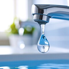 Close-up of a dripping faucet