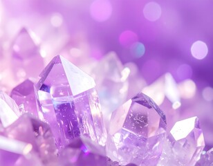 Close-up of amethyst crystals