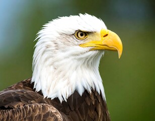 Close-up of an eagle's head and neck