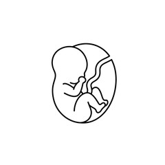 Fototapeta premium Fetus in womb illustrated with simple lines and minimal style 