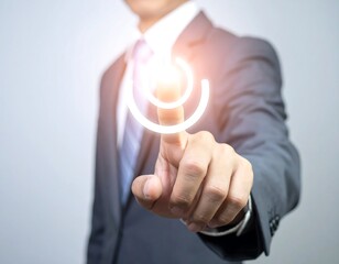 Businessman interacting with digital interface