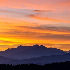 Sunrise over mountains
