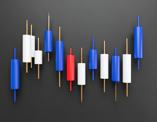 Colorful Candlestick Patterns on Dark Background for Trading Analysis