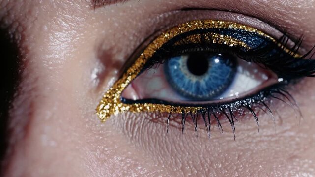 Eye makeup tutorial featuring glitter eyeliner techniques for stunning looks