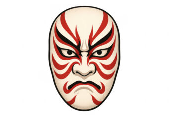 Traditional japanese kabuki mask kumadori makeup expressing anger