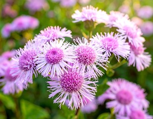 Obraz premium Close-up of clustered, light purple flowers