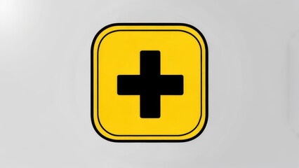 Obraz premium Bright Yellow Medical Cross Symbol.
