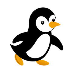 Penguin running forward