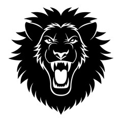 Lion face open mouth