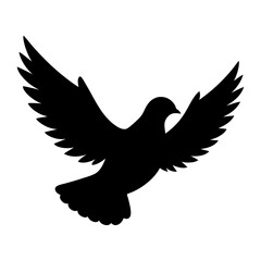 Flying pigeon silhouette