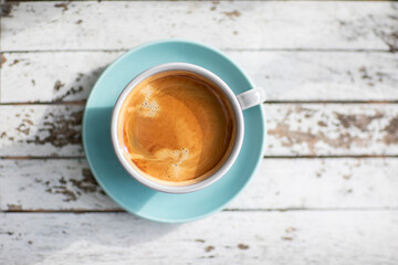 Cropped image of coffee on wood table