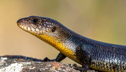 Obraz premium Close-up of a lizard's head and neck (1)