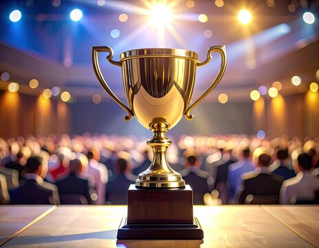 Golden Trophy in a Prestigious Award Ceremony