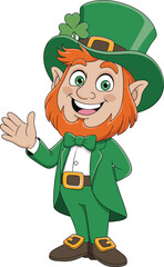 Here is the SEO-optimized title and a comprehensive list of keywords for your Adobe Stock image featuring the happy leprechaun