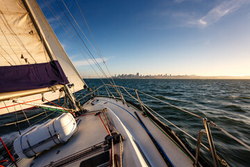 Sailing on a sunny day to San Francisco
