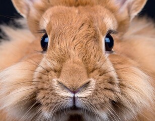 Close-up of a fluffy rabbit's face