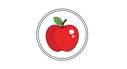 red apple icon isolated on white background