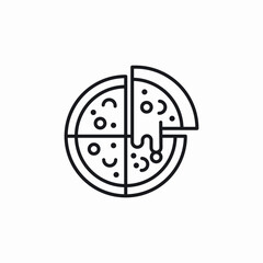 pizza slice food icon sign vector