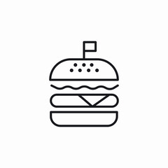 burger flag icon sign vector