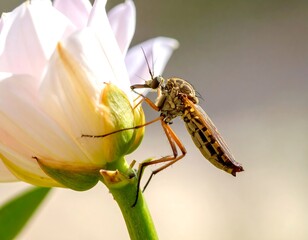 Close-up of a fly on a flower