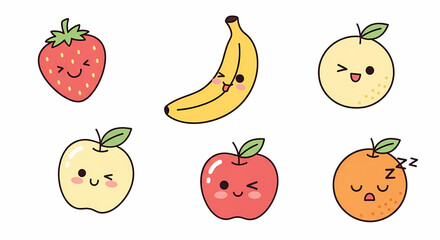 set of fruits and vegetables
