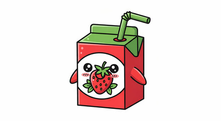 illustration of a bottle of milk with a straw