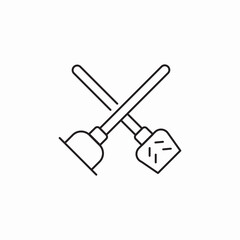 mop and scoop icon sign vector