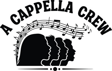 A Cappella Crew Logo – Vocal Harmony Group & Choir Emblem