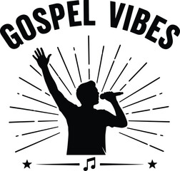 Gospel Vibes Logo – Worship Singer Emblem for Church, Choir & Christian Music