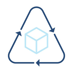 Recycle Icon Color Outline Style. Vector Illustration Design