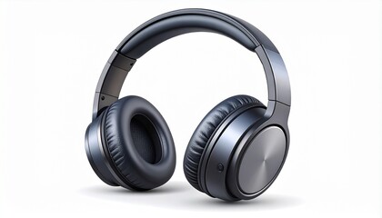 Stereo headphone vector with soft shading of the coping and padding details.