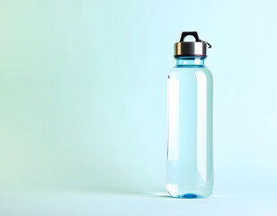 Transparent Water Bottle with Clear Background and Light Color