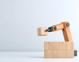 Robotic Arm Assembling Wooden Blocks in Minimalist Workspace