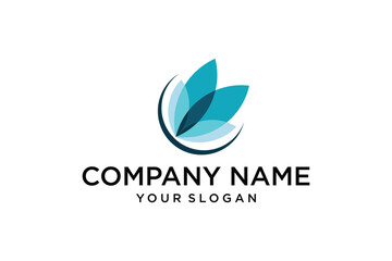 Vector leaf logo, green clean eco icon tree growth. Abstract leaf symbol logo