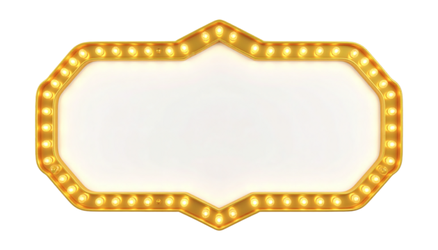 Elegant vintage marquee sign with glowing lights, perfect for announcements, events, and celebrations