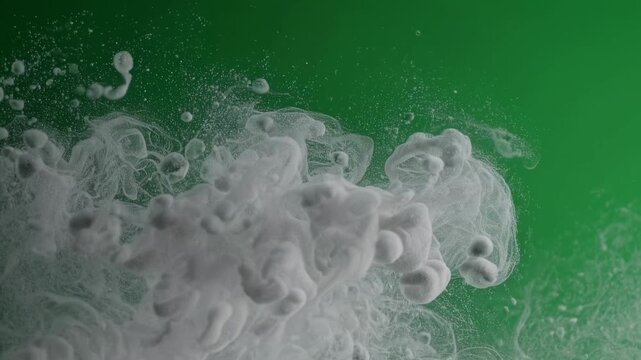Green Screen Effect of Dust and Particles Drifting Against a Vibrant Background, Creating an Abstract Visual with Shallow Depth of Field
