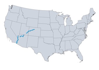 Colorado River Map, USA