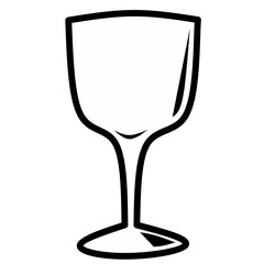 Simple Cartoon Empty Drink Glass Icon