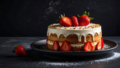 A delicious strawberry cake