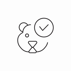 hamster check mark health vet icon sign vector