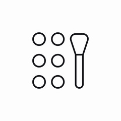 makeup powder palette icon sign vector