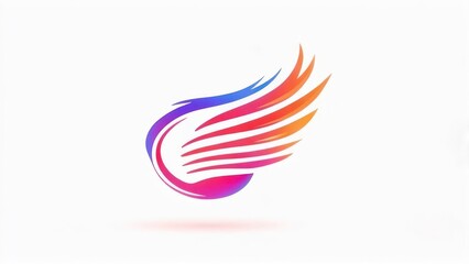 Fototapeta premium Colorful Wing Logo Design - Abstract Gradient Illustration for Branding.