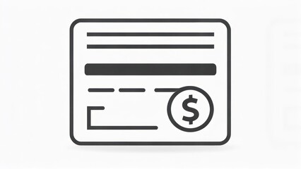 Credit Card Icon with Dollar Sign for Financial Transactions.