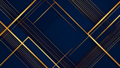 Abstract geometric pattern with gold lines on a dark blue background